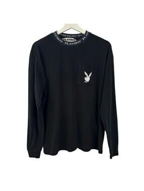 Playboy By Pacsun Men’s Long Sleeve Black White Shirt Size M